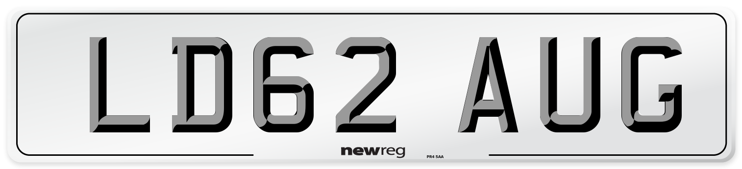 LD62 AUG Number Plate from New Reg